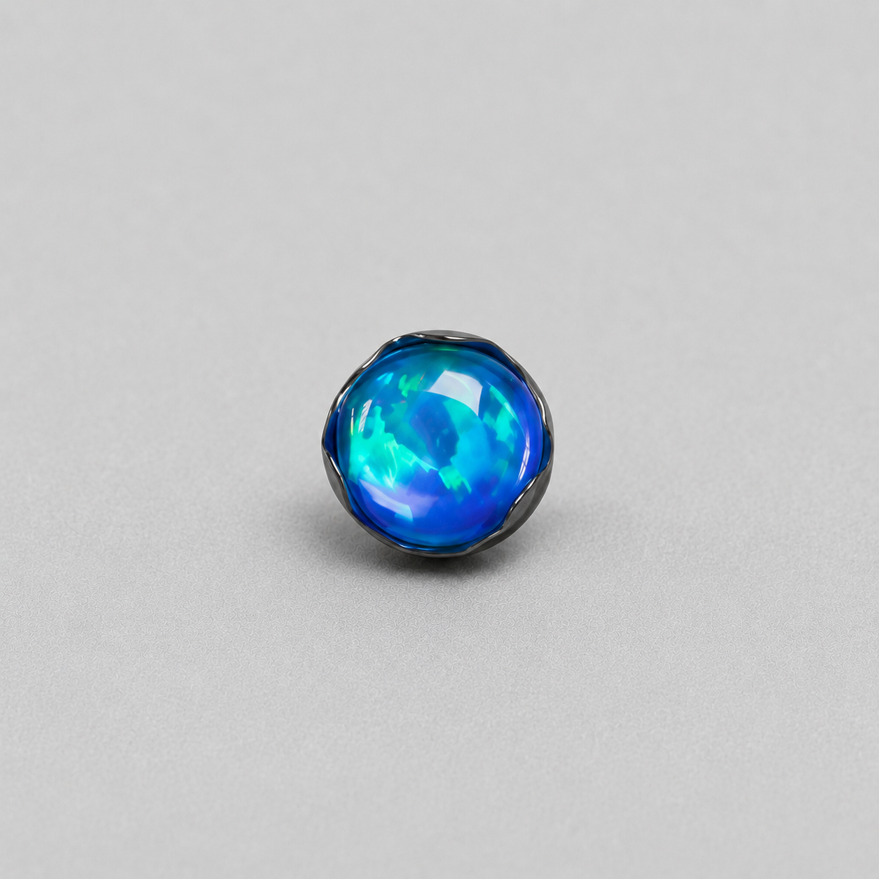 Titanium Jelly Opal Wave-Edge Piercing Top