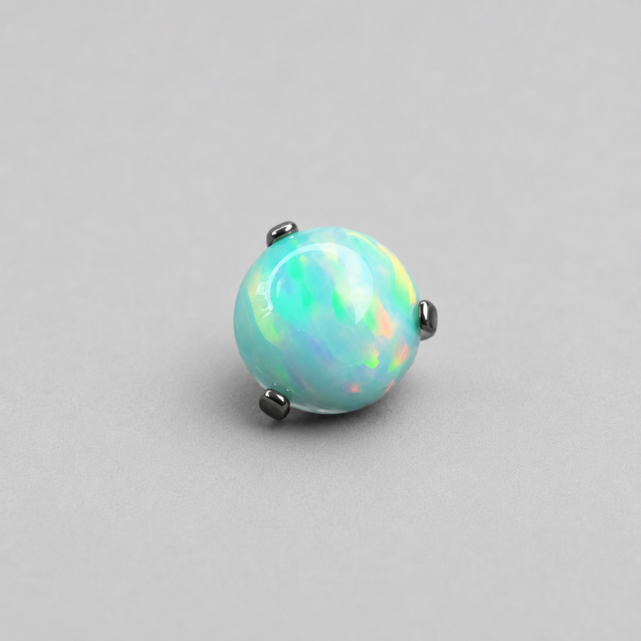 Titanium Fire Opal Three-Prong Piercing Top