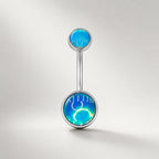 Rainbow Moonstone Navel Ring detail 7