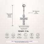 CZ Cross Titanium Belly Ring detail 9