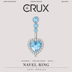 Heart CZ Titanium Belly Ring