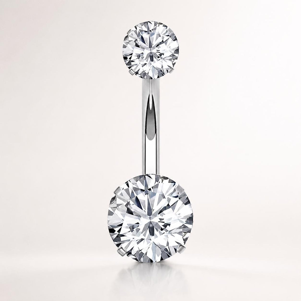 Colorful CZ Titanium Belly Ring detail 6