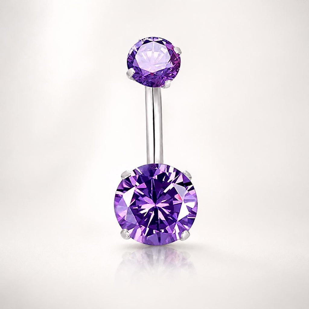 Colorful CZ Titanium Belly Ring detail 7