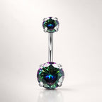 Colorful CZ Titanium Belly Ring detail 9