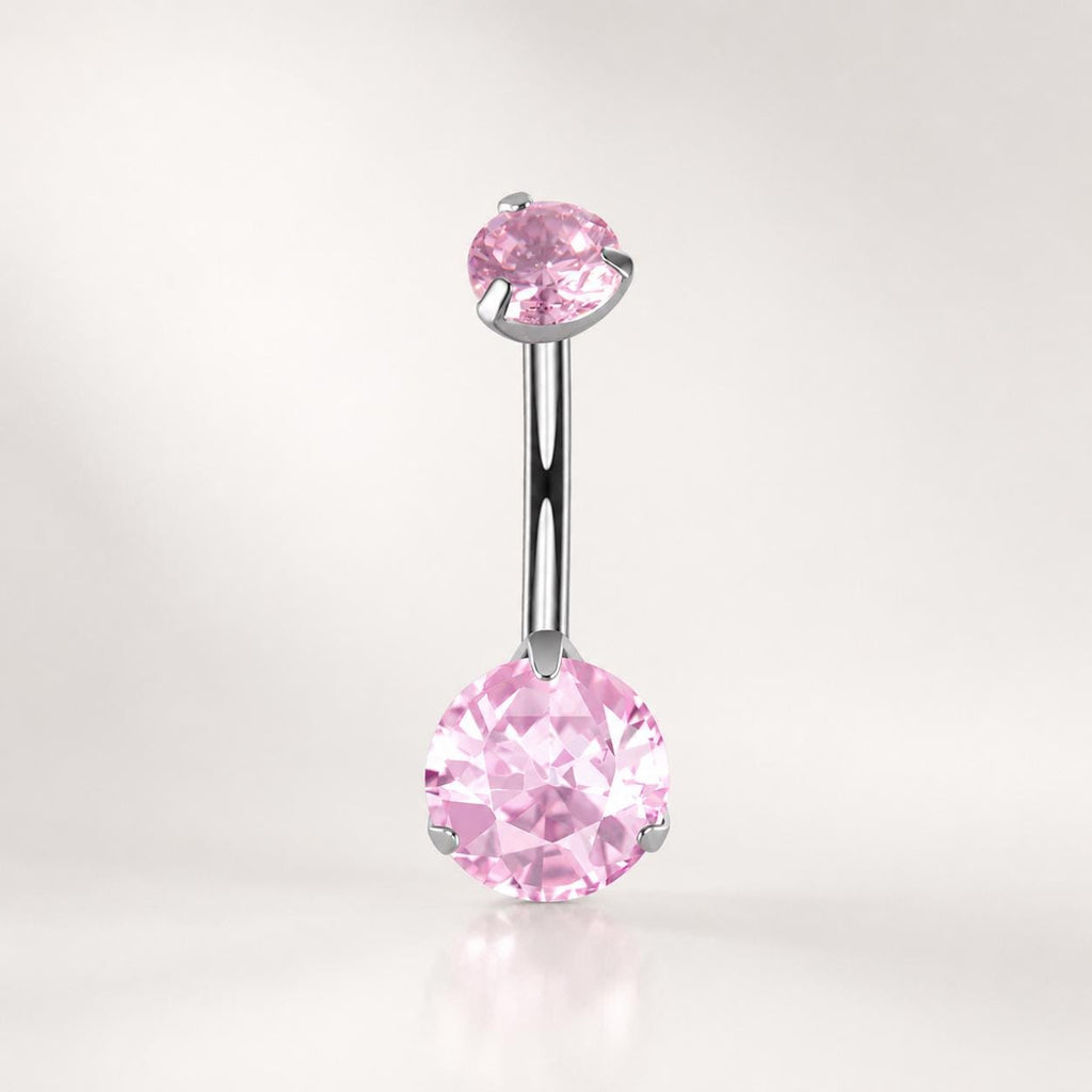 Colorful CZ Titanium Belly Ring detail 13