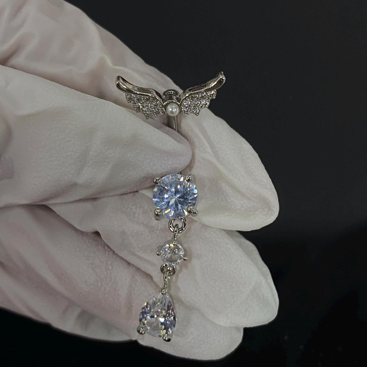 Angel Wing Titanium Belly Ring detail 7