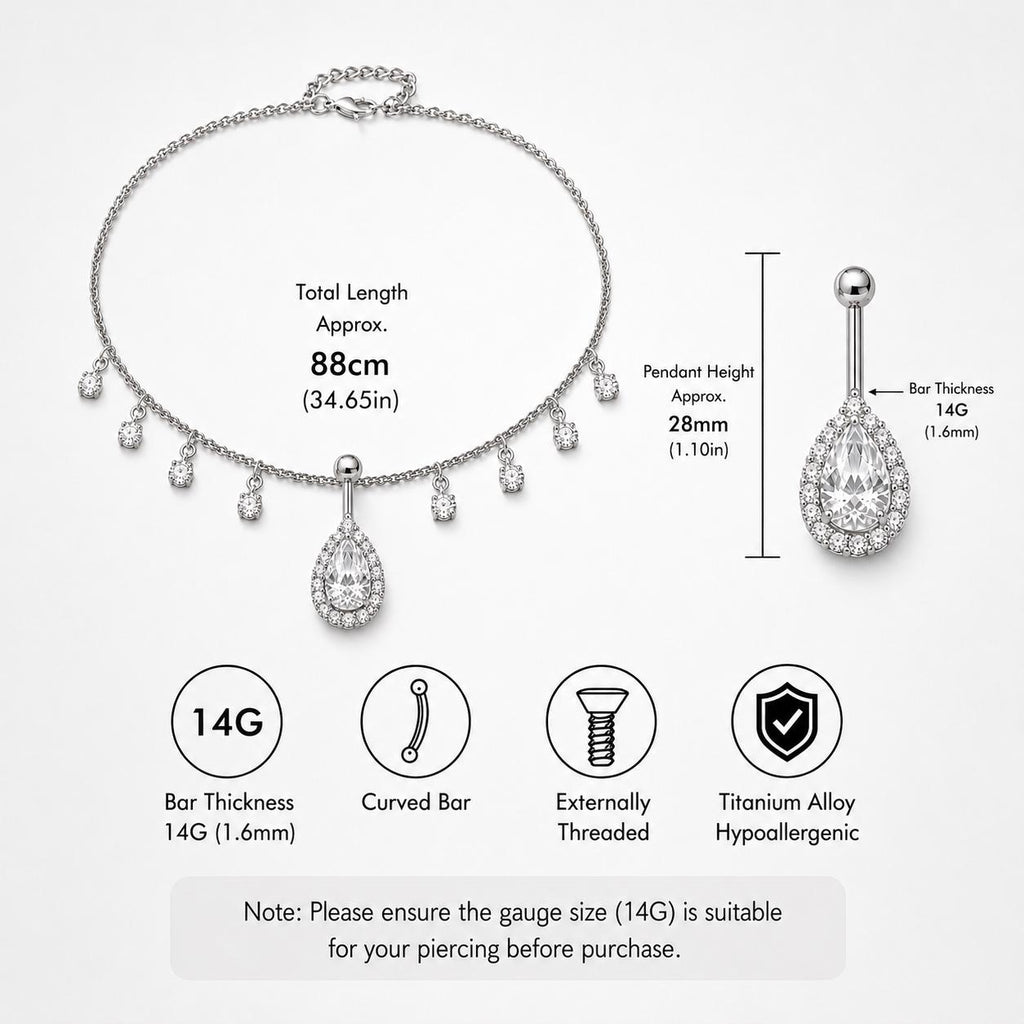 Waist Chain Titanium Belly Ring detail 6