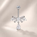 Bowknot CZ Titanium Belly Ring detail 4