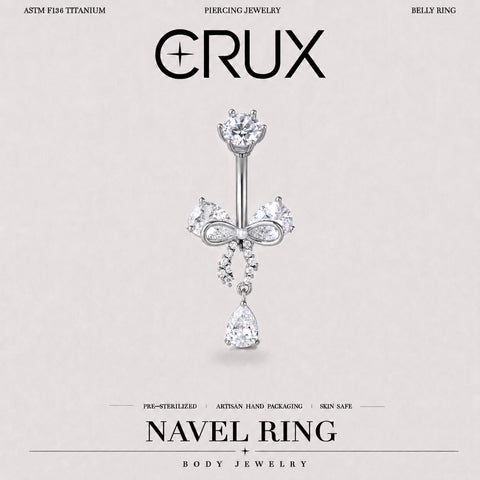 Schmetterlings-Bauchpiercing aus Titan mit Zirkonia