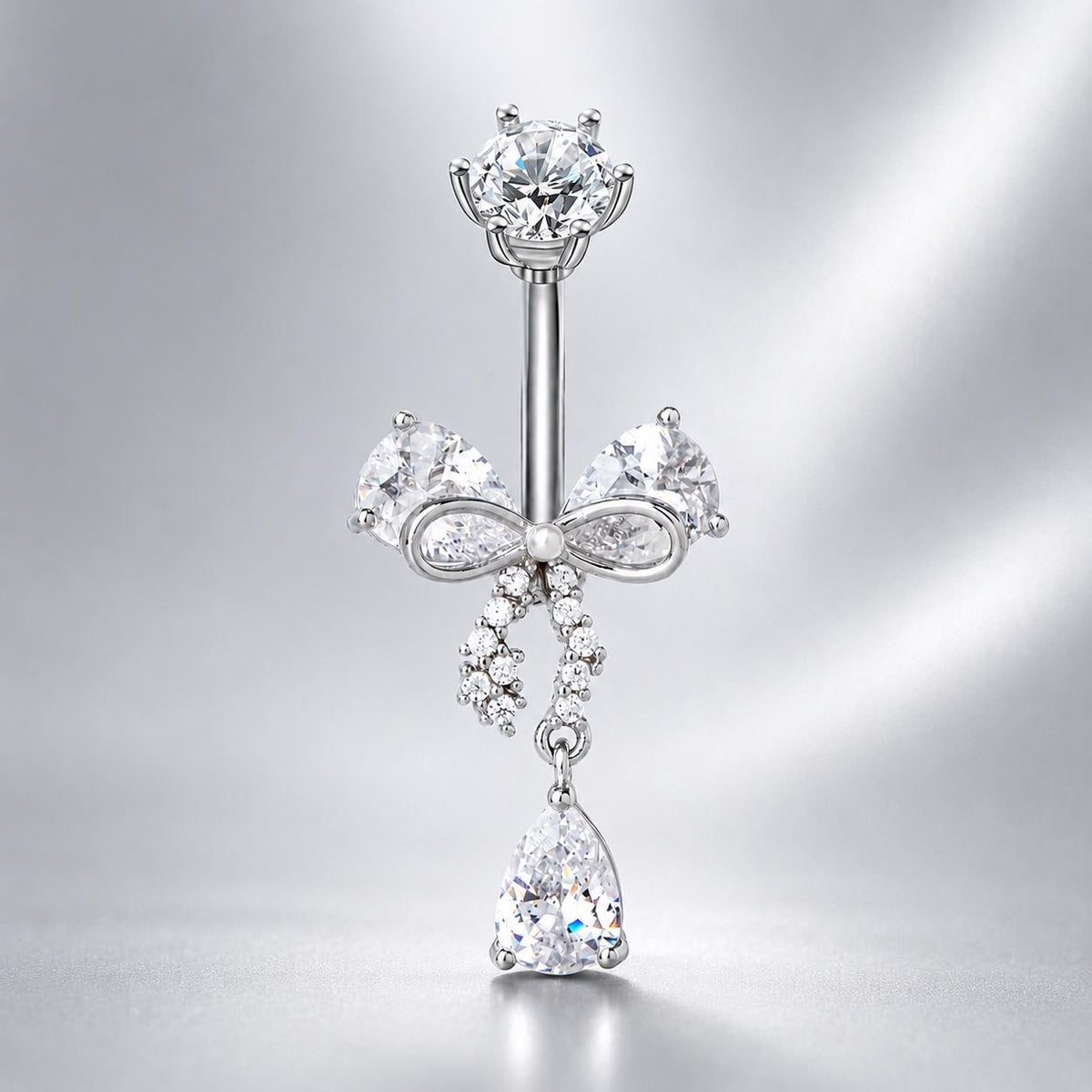 Butterfly CZ Titanium Belly Ring detail 5