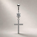 Dangle Cross Titanium Belly Ring detail 5