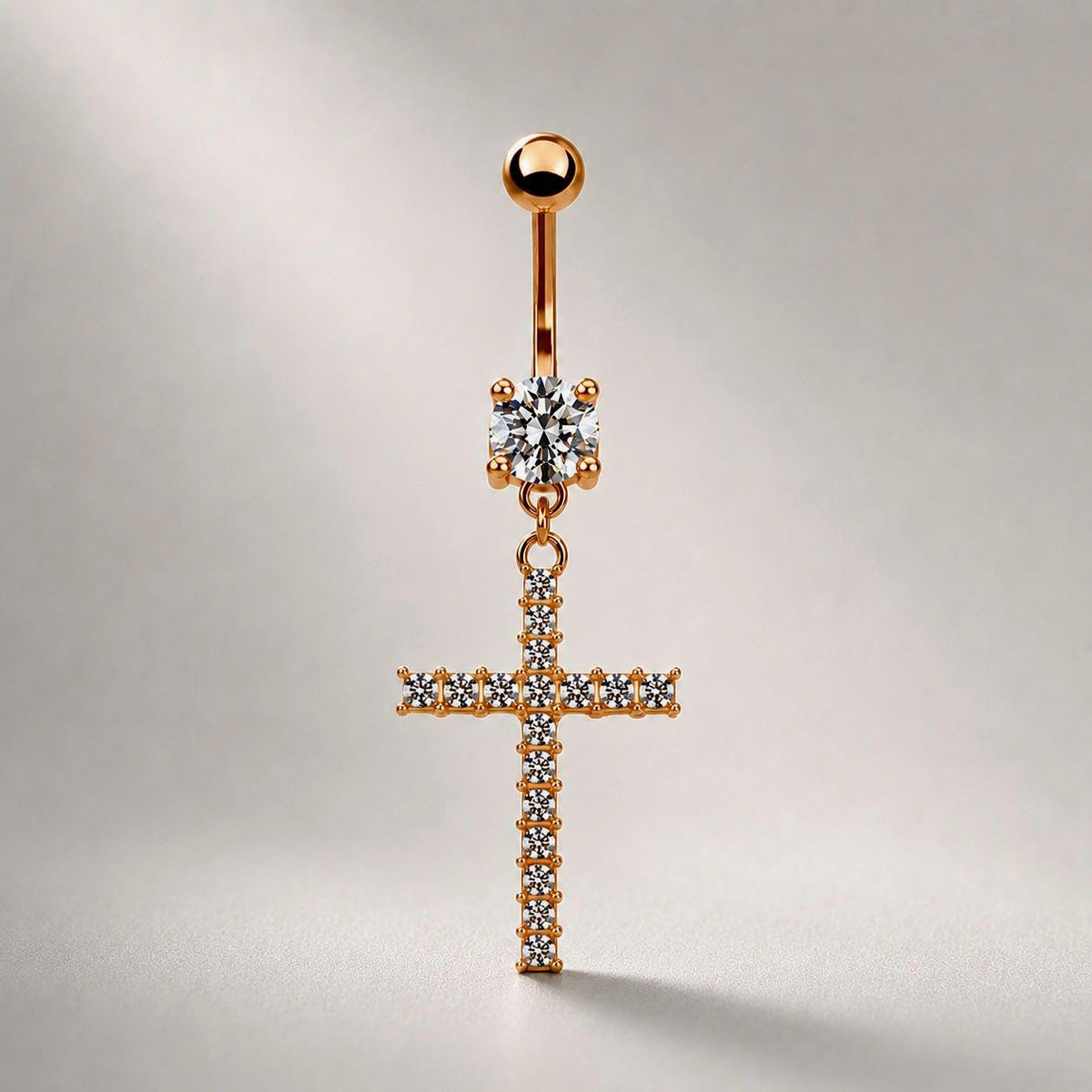 Dangle Cross Titanium Belly Ring detail 6