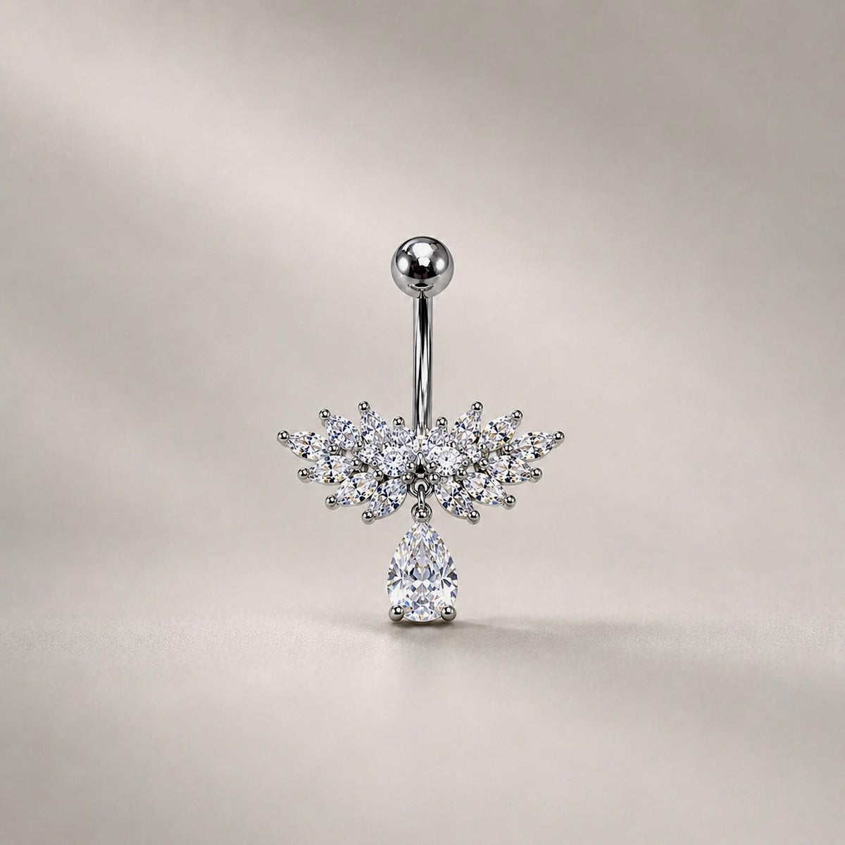 Butterfly Dangle Titanium Belly Ring detail 6