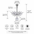 Butterfly Dangle Titanium Belly Ring detail 8