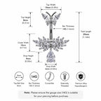 Butterfly Dangle Titanium Belly Ring detail 9