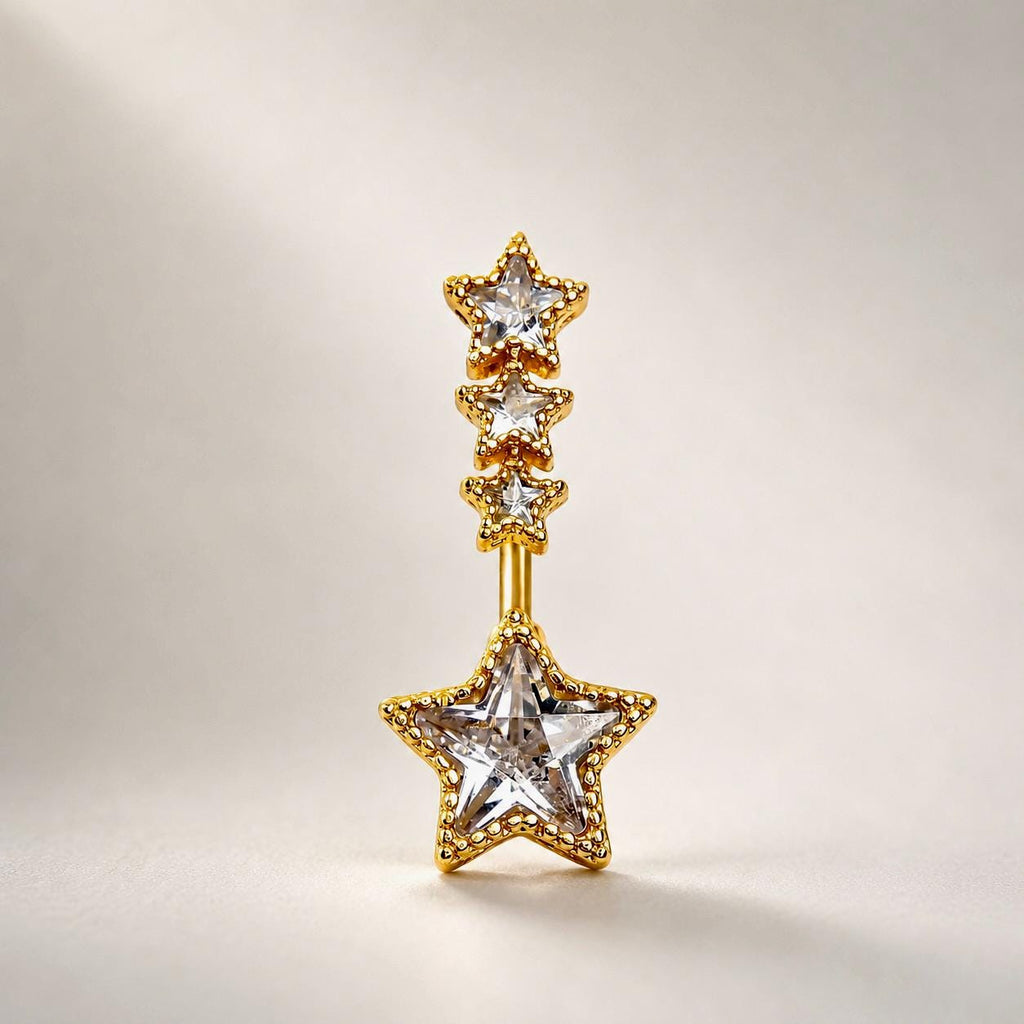 Star Dangle Titanium Belly Ring detail 7