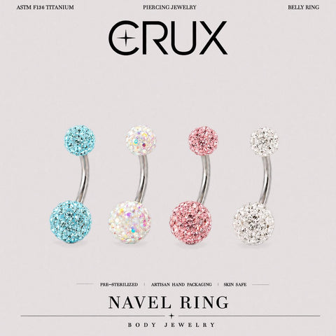 Pavé-Ball-Bauchnabelpiercing aus Titan