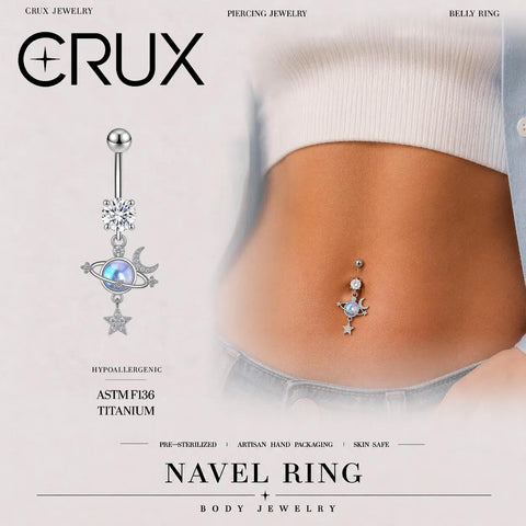 Opal-Planet-Titan-Bauchnabelpiercing