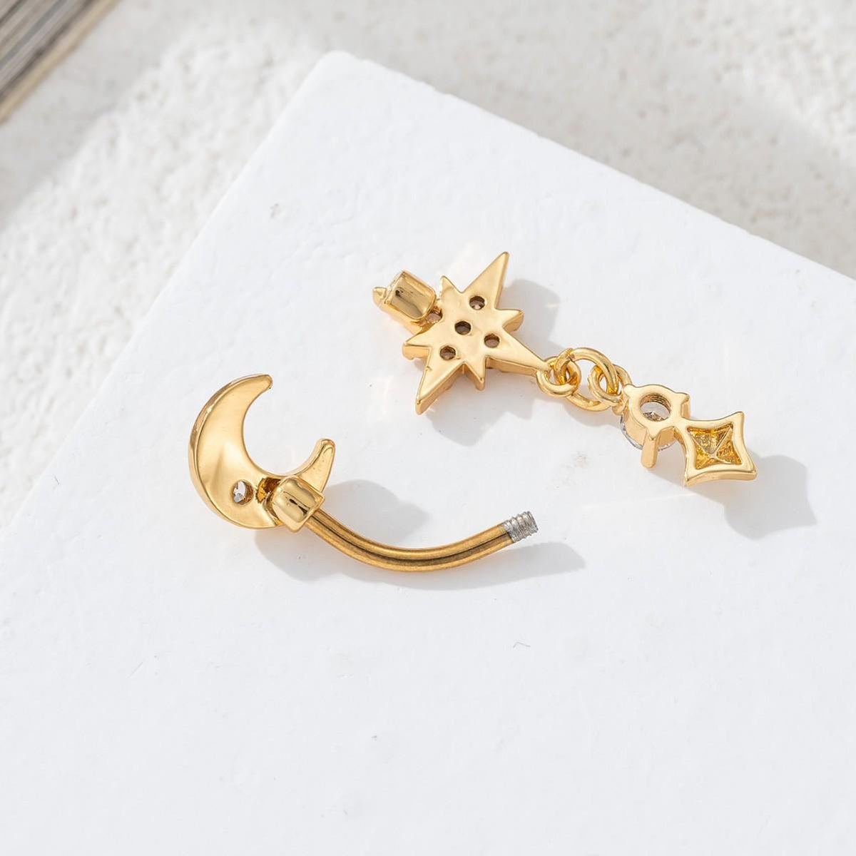 Moon Star Titanium Belly Ring detail 5