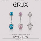 Crystal Orb Titanium Belly Ring