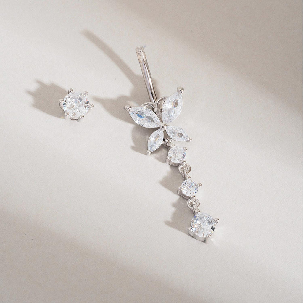 Butterfly Trail Titanium Belly Ring detail 4
