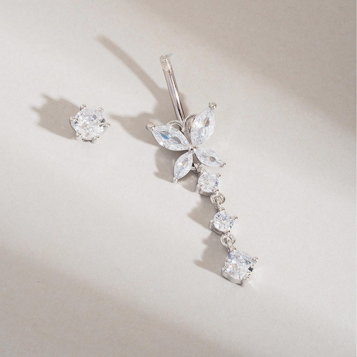 Butterfly Trail Titanium Belly Ring detail 4