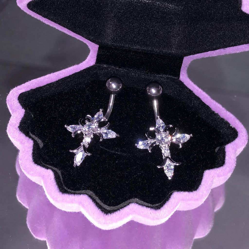Gothic Cross Titanium Belly Ring detail 5