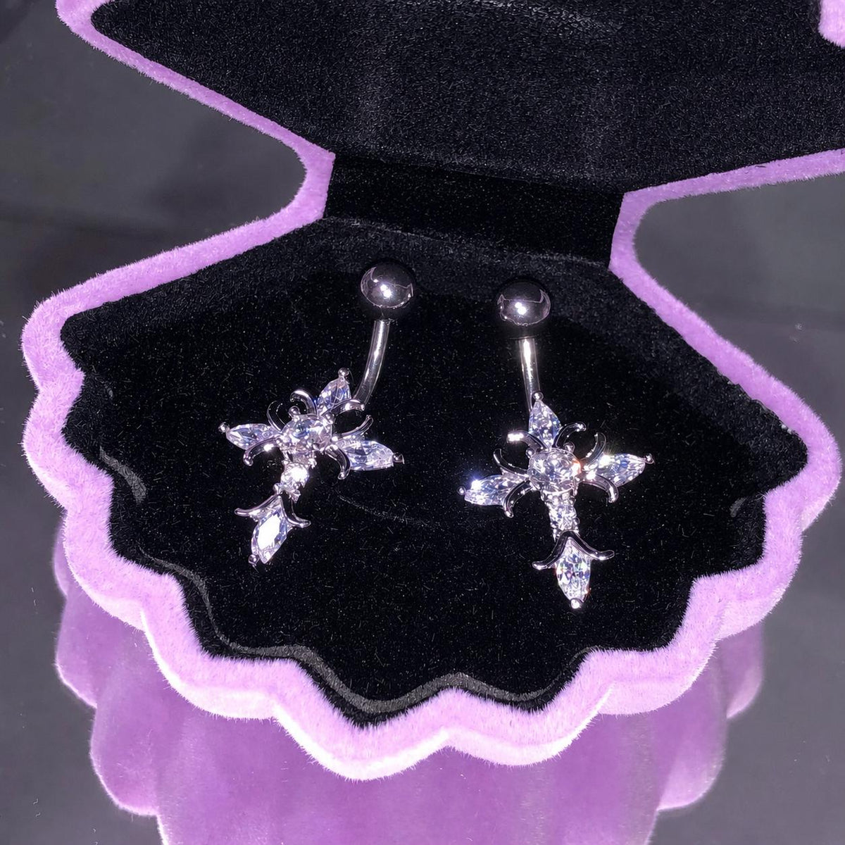 Gothic Cross Titanium Belly Ring detail 5