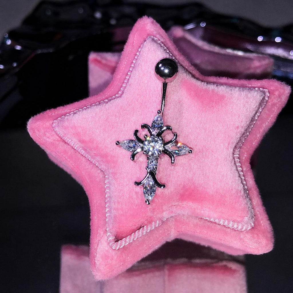 Gothic Cross Titanium Belly Ring detail 6