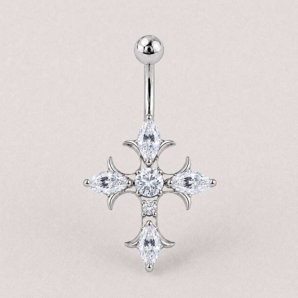 Gothic Cross Titanium Belly Ring detail 7
