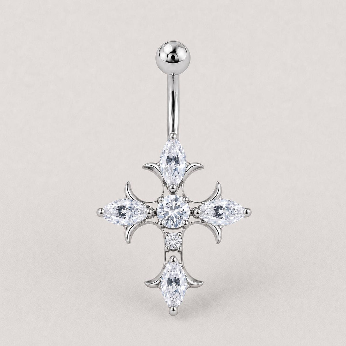 Gothic Cross Titanium Belly Ring detail 7