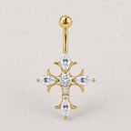 Gothic Cross Titanium Belly Ring detail 8
