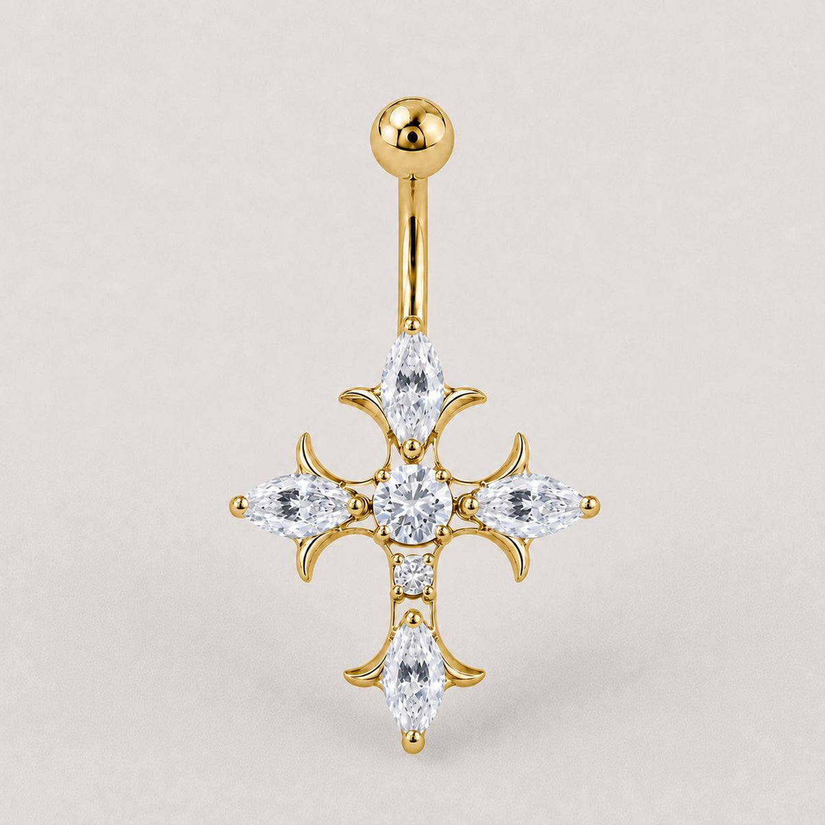 Gothic Cross Titanium Belly Ring detail 8