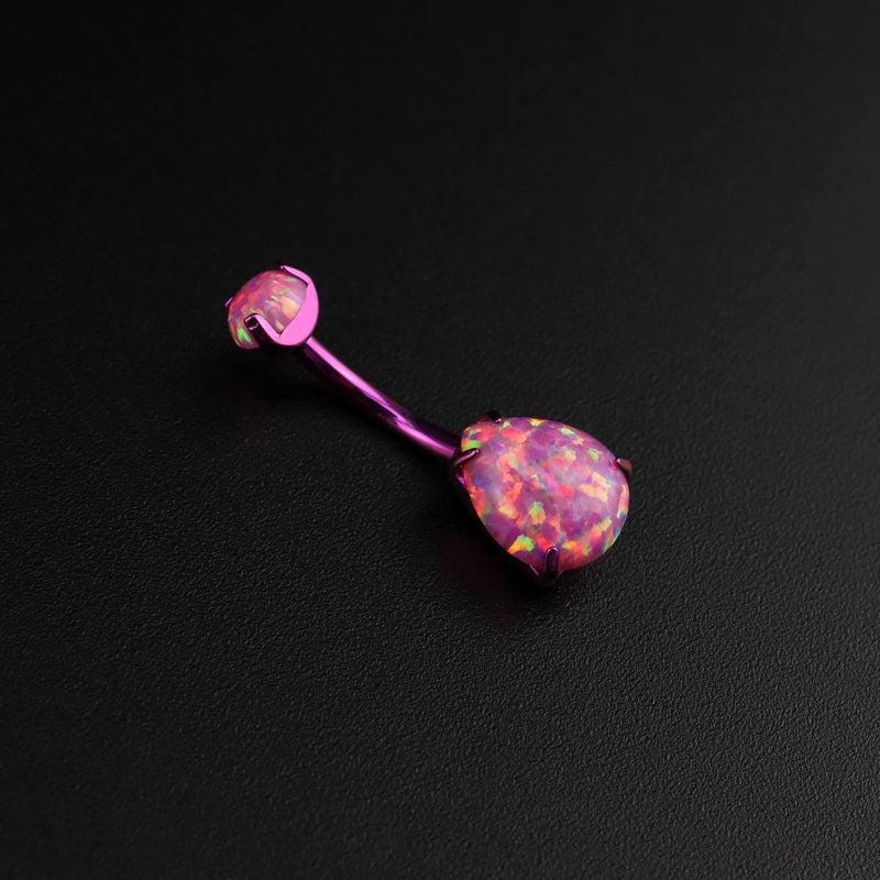 Opal Teardrop Titanium Belly Ring detail 5