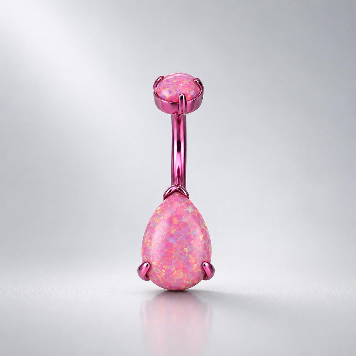 Opal Teardrop Titanium Belly Ring detail 6
