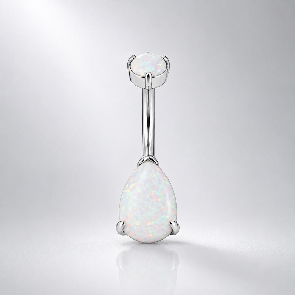 Opal Teardrop Titanium Belly Ring detail 8