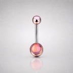 Aurora CZ Titanium Belly Ring detail 3
