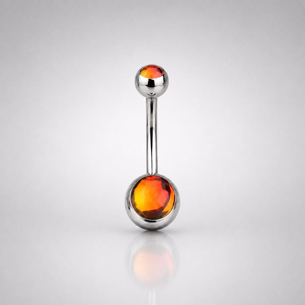 Aurora CZ Titanium Belly Ring detail 4