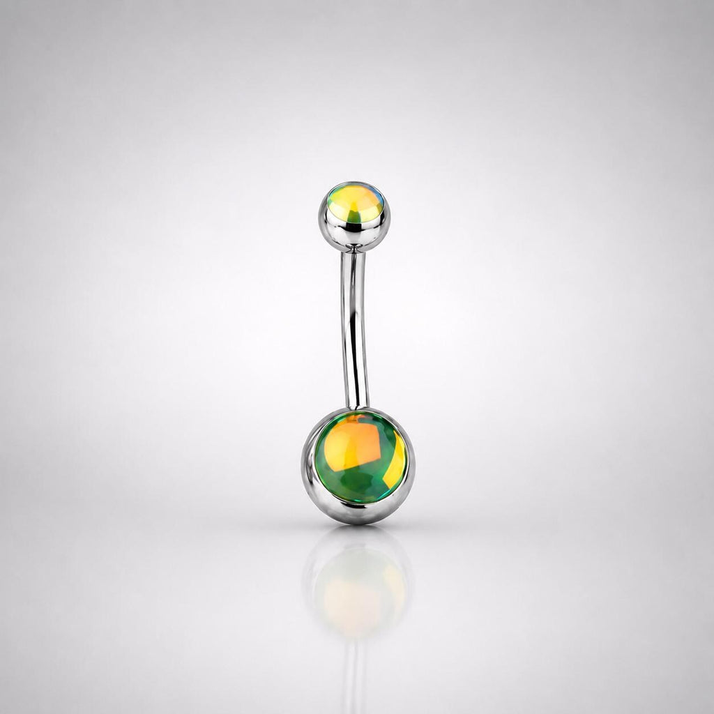 Aurora CZ Titanium Belly Ring detail 7