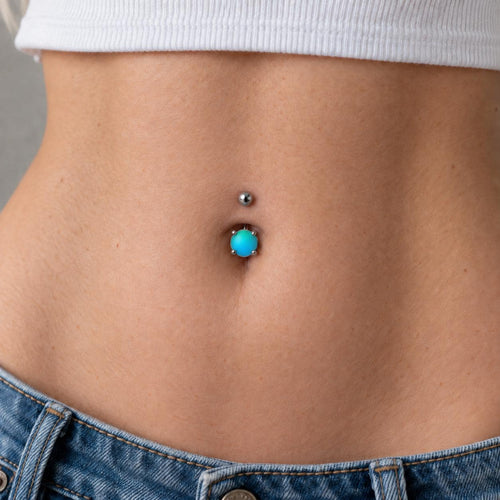 ETSY 4534971642 | IMAGE 2 | Aurora CZ Titanium Belly Ring