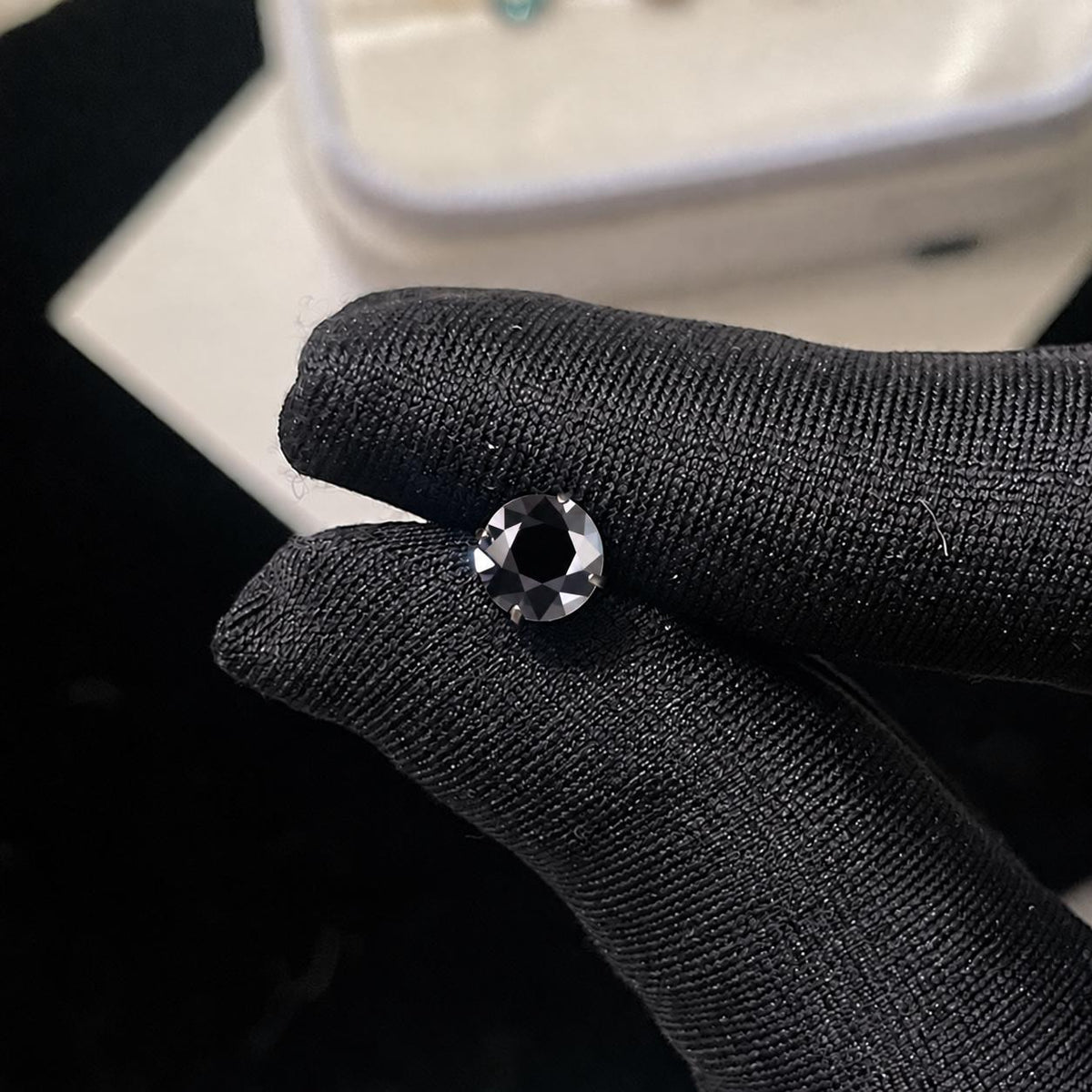 ETSY 4574939111 | IMAGE 4 | Black Moissanite Flat Back Stud