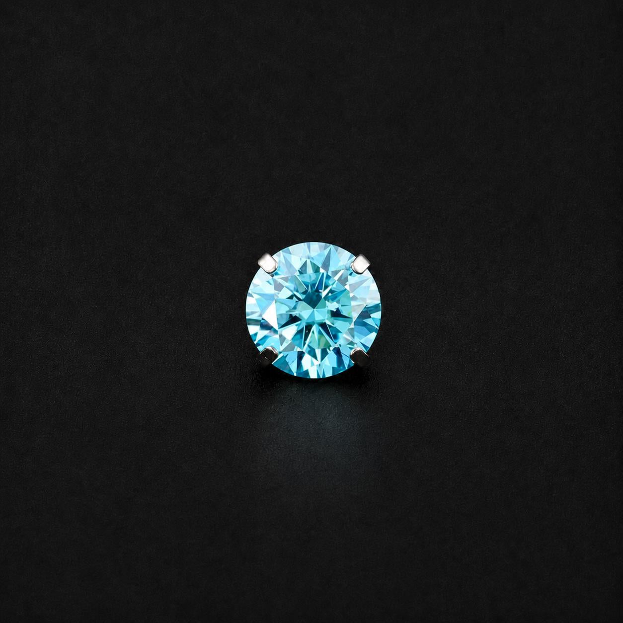 Blue Moissanite Flat Back Stud - product image 5
