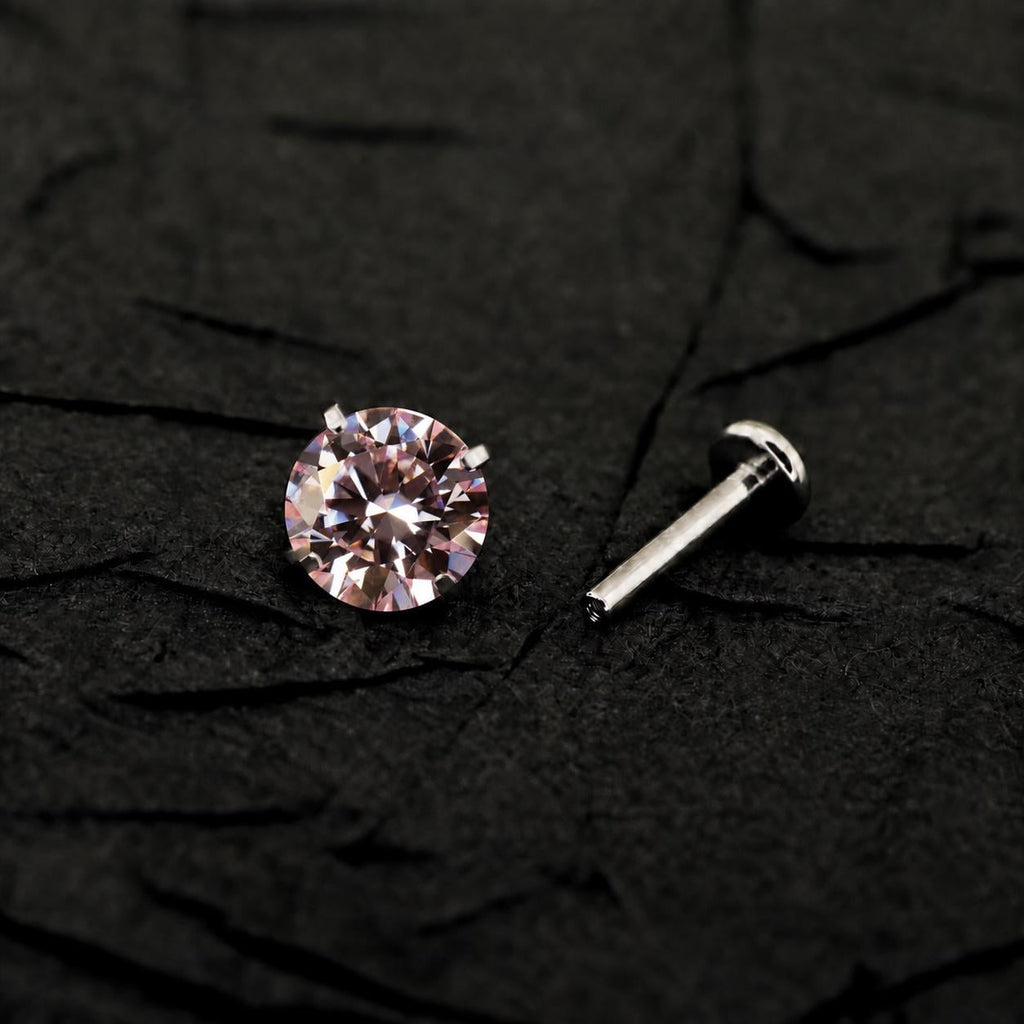 ETSY 4574941595 | IMAGE 3 | Blush Moissanite Flat Back Stud