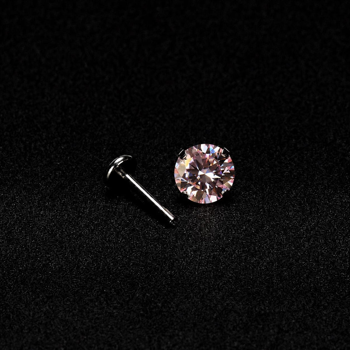 ETSY 4574941595 | IMAGE 5 | Blush Moissanite Flat Back Stud