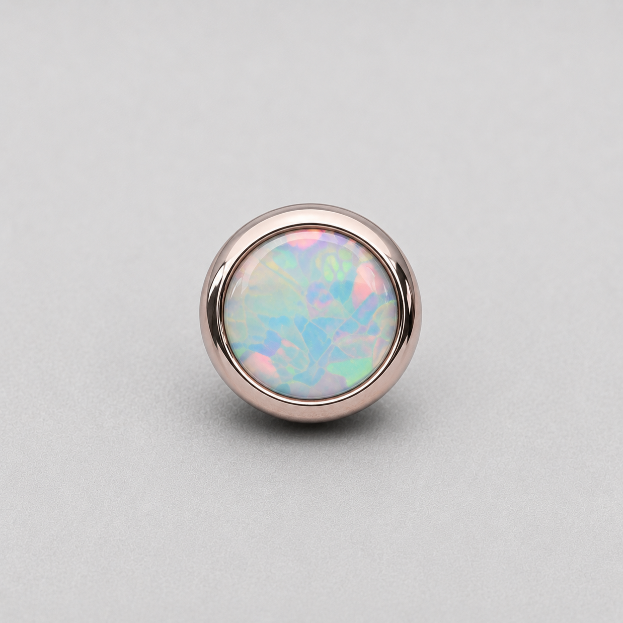 Titanium Fire Opal Bezel Piercing Top