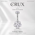 Kirschblüten-Bauchnabelpiercing aus Titan und Zirkonia 