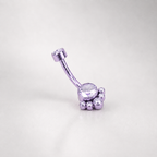 Rainbow CZ Cat Paw Titanium Navel Ring