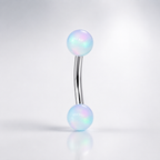 Opal Ball Titanium Eyebrow Barbell