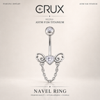 Heart-Shaped CZ Bow Tie Dangle Belly Ring
