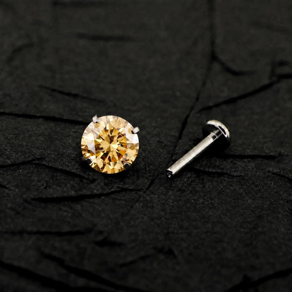 Champagne Gold Moissanite Flat Back Stud - product image 3